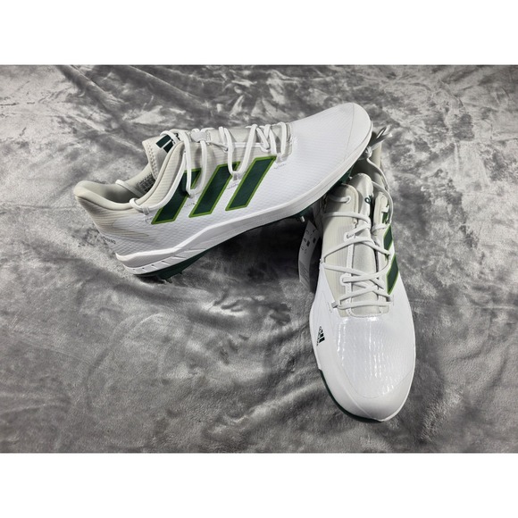 Adidas Men\'s‎ Adizero Afterburner 8 Metal Baseball Cleats White/Green Size 14